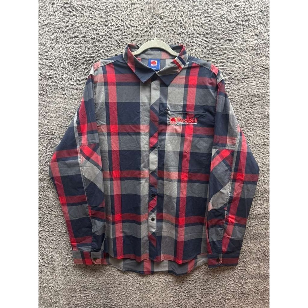 Red‎ Bull Distribution Company Plaid Long Sleeve Shirt Multicolor Mens Size L